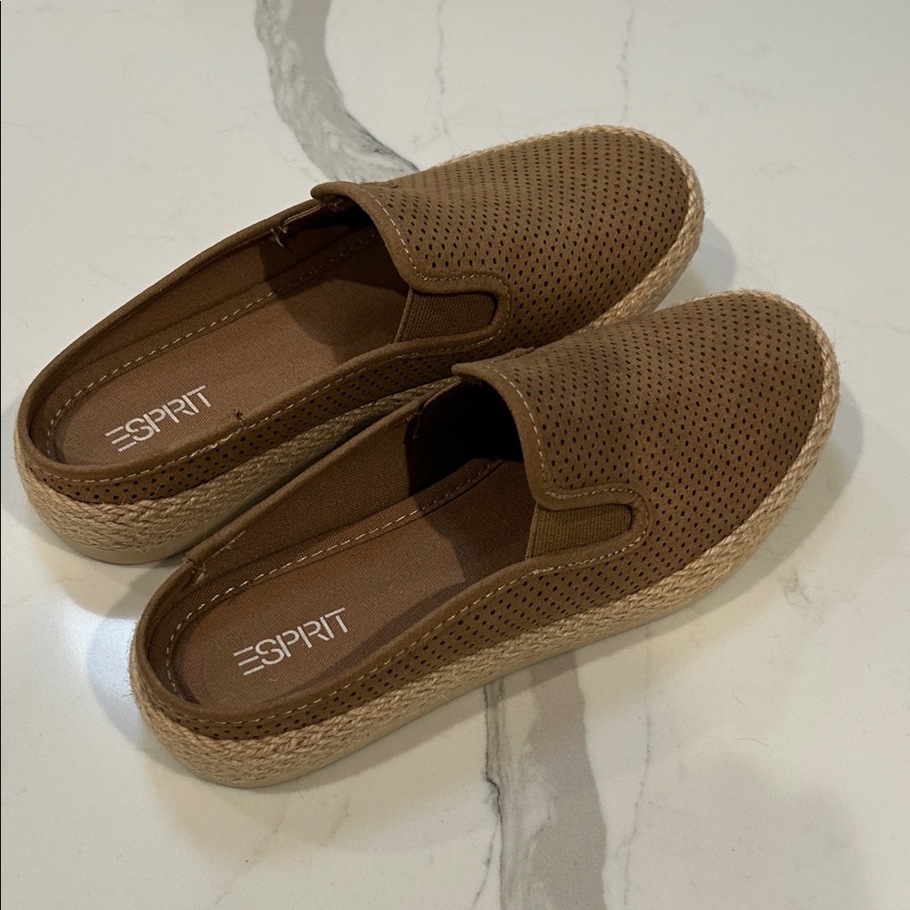 Esprit Brown Espadrille Slip-Ons Mules